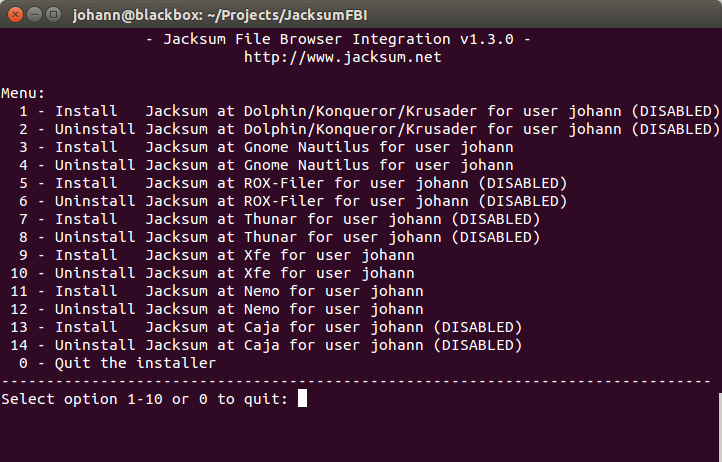 Jacksum on Ubuntu Jacksum on Ubuntu