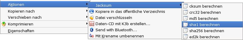 Jacksum unter KDE SUSE