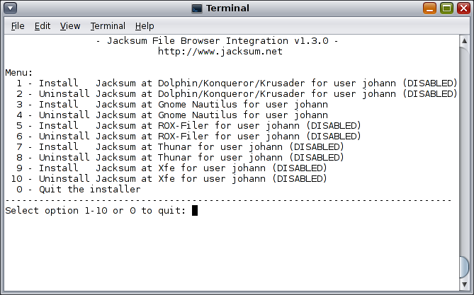 Jacksum FBI script on Solaris 11