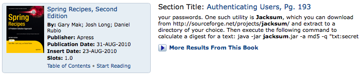 Jacksum Ref: Spring Recipes, 2nd edition